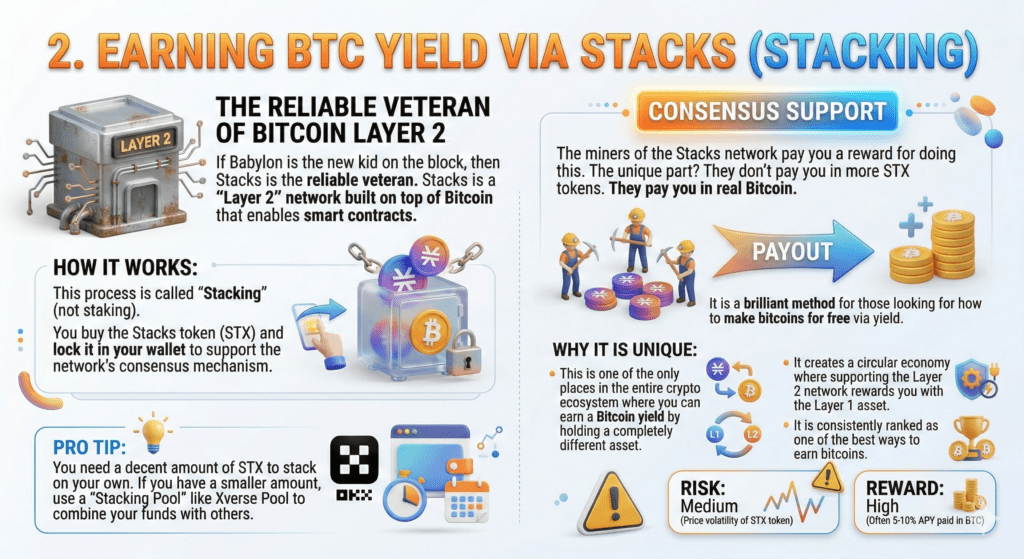 earning btc yield via stacks