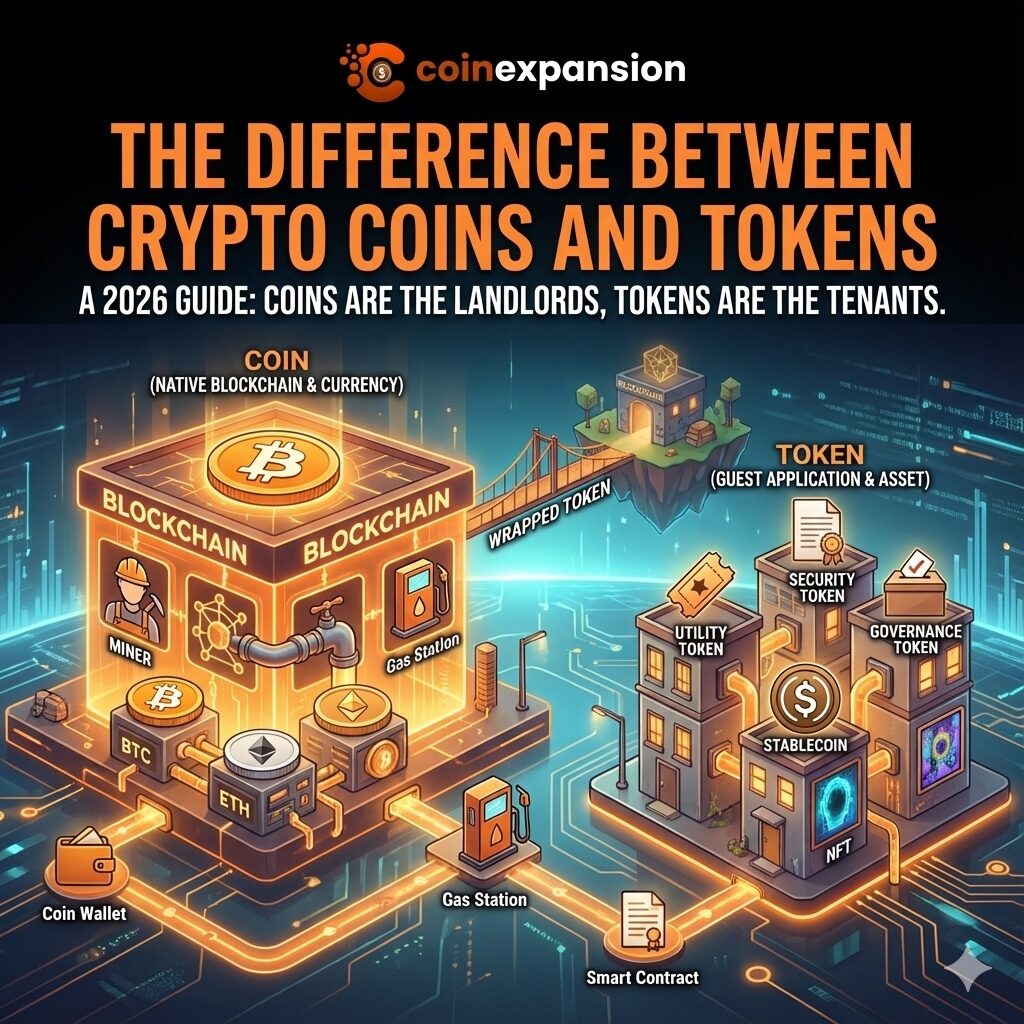 difference between coins and tokens