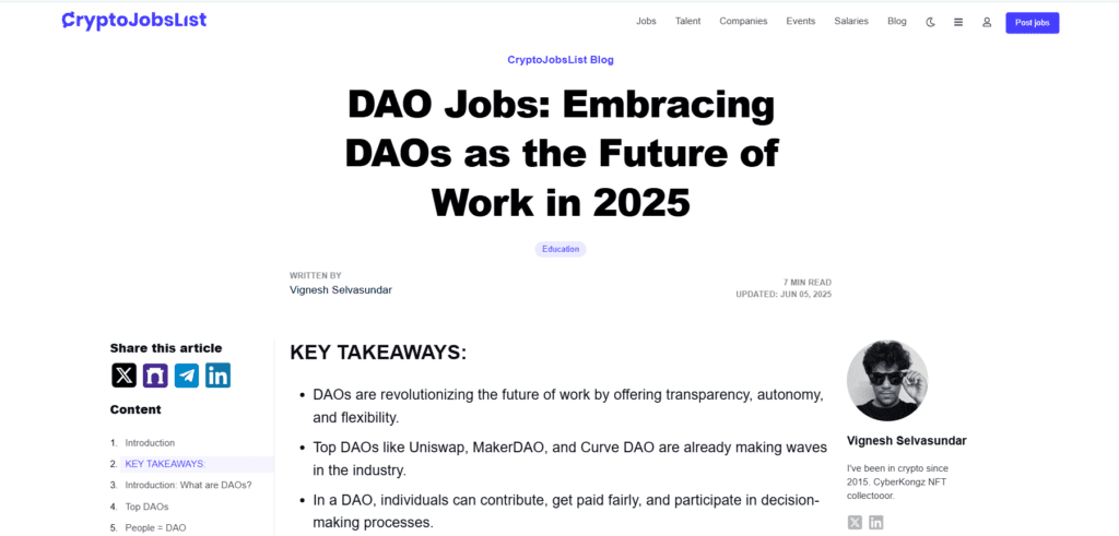 7 Best Crypto Freelance Sites to Get Paid in Bitcoin in 2026 8 Working for DAOs