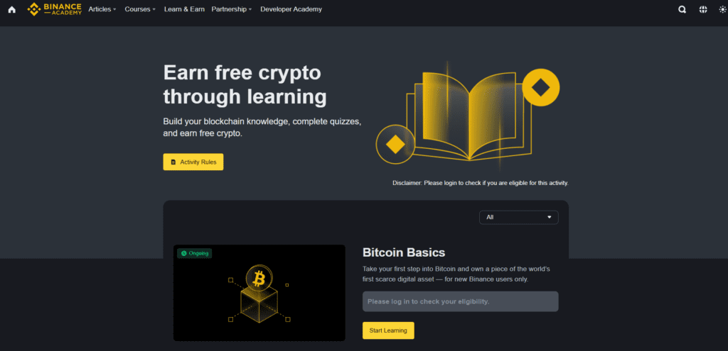 6 Best Crypto Learn and Earn Programs in 2026 (Get Paid to Study) 2 Binance Learn & Earn best crypto learn and earn programs in 2026