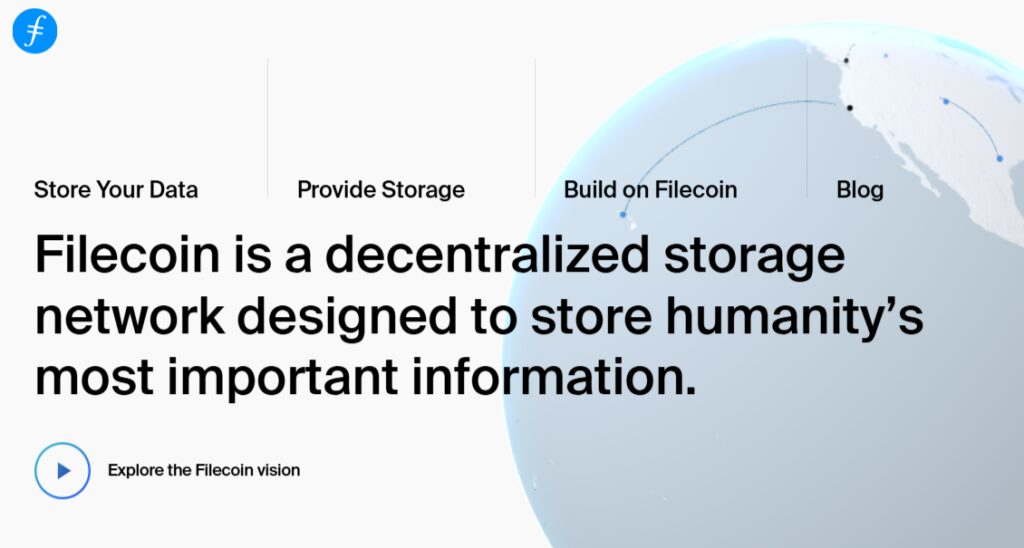 Filecoin is one of the best depin coins on the list