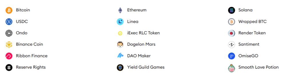 metmask supported crypto