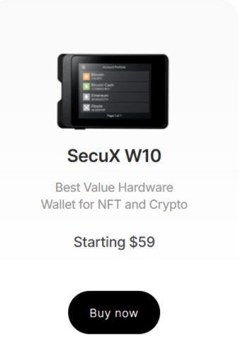 secux w10 of the best cold wallets