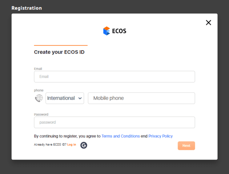 ECOS mining registration