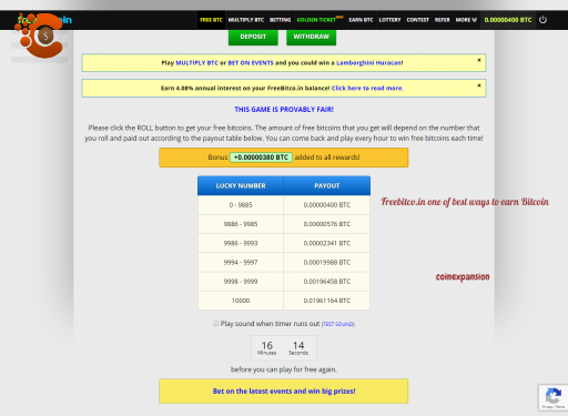 How To Earn Bitcoins - 10 Ways To Earn Bitcoin Fast 2021 AwesomeScreenshot 16m 14s FreeBitco in Win free bitcoins every hour 2019 07 02 14 07 73