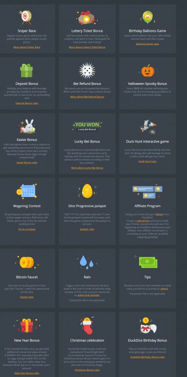 Duckdice-bonuses Crypto games faucets