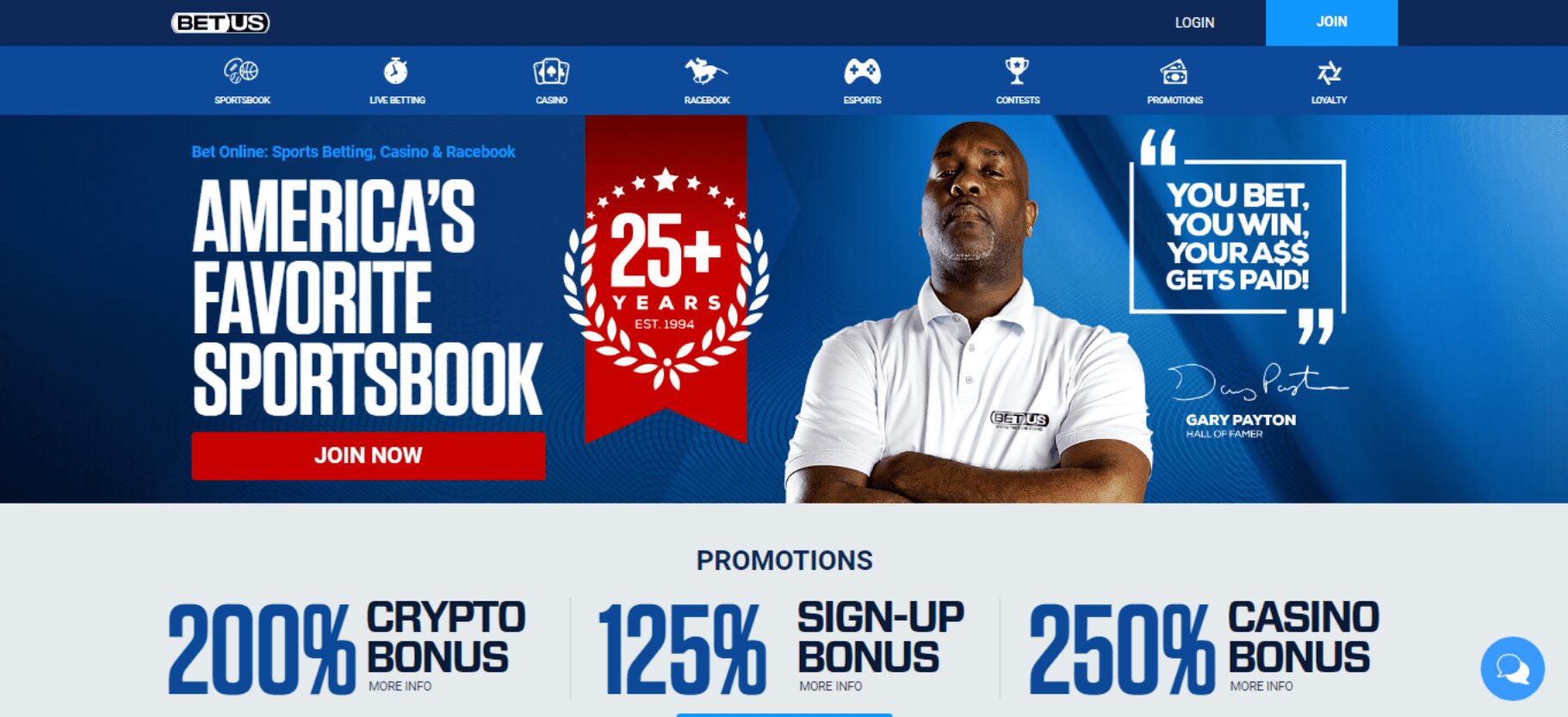 BetUS home page