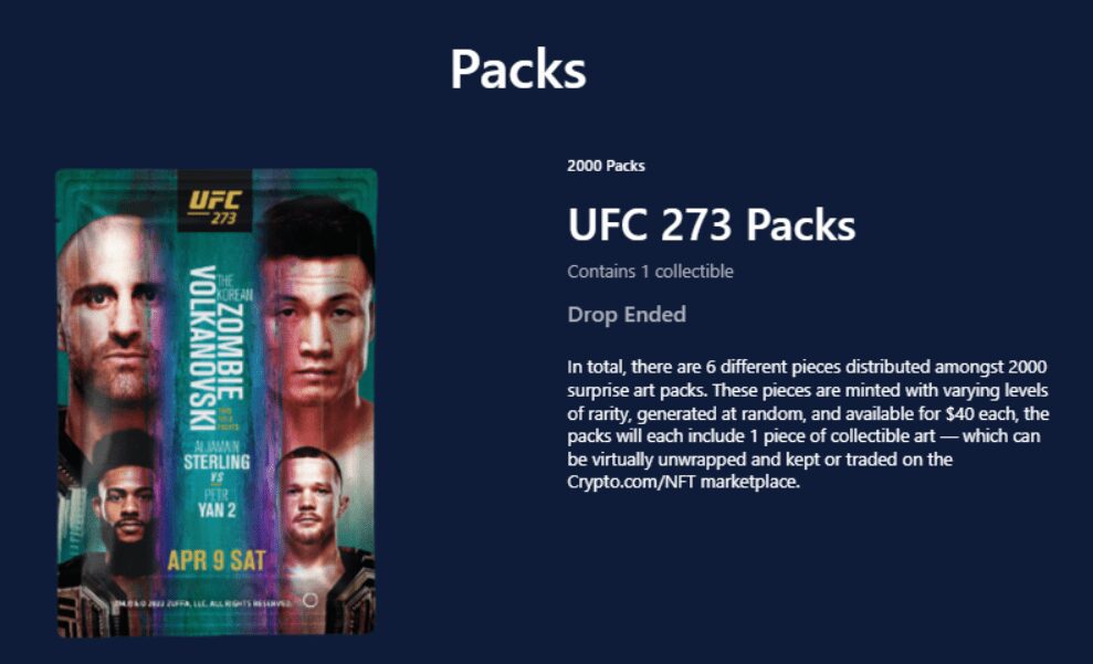 UFC fighter crypto collection